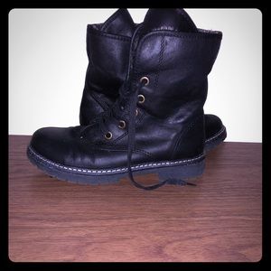 Black combat boots